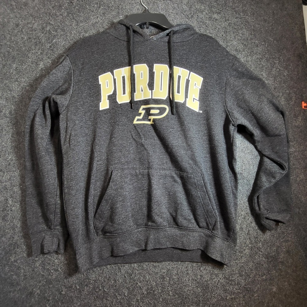 Purdue University Boilermakers Hoodie Charcoal Grey Mens Large NCAA Sweatshirt